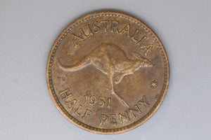 1951 - PL - Australian Half Penny - Gorgeous Patina - gEF / Tiny Spots Verdigris