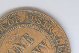 1924 - I - Australia Penny - Indian Obverse - Curved based Letters (R6) - F