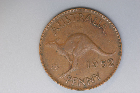 1952 - A. - Australia Penny - Square Serif B63C - gF / a bit Grotty