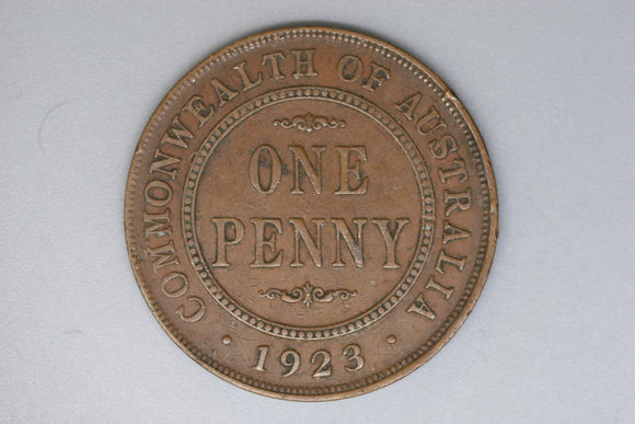 1923 - Australian Penny - Four Diecracks - aVF