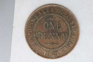 1921 - I - Australian Penny - aEF / Problem Coin