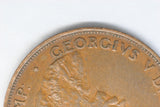 1936 - Australian Penny - Diecrack 'GEORGIVS' - EF / Verdigris