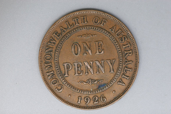 1926 - Australian Penny - aVF / Verdigris