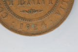 1924 - L - Australian Penny - Filled '4' - VF / Verdigris