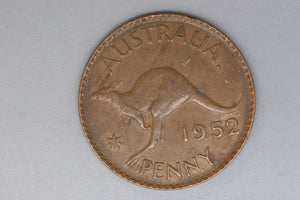 1952 - A. - Australian Penny - (B63A) Wedge Serif - Pealing - VF / Verdigris