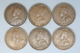 Australia Penny * 6 - 1920 I No Dot, 1921 I, 1922 L, 1922 I, 1923, 1924 L - Bulk