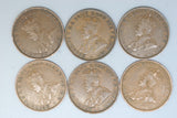 Australia Penny * 6 - 1920 I No Dot, 1921 I, 1922 L, 1922 I, 1923, 1924 L - Bulk