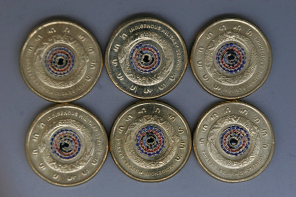 2021 - Australia - 2 Dollar Coins * 6 - Indigenous Military  - gVF / EF - Bulk