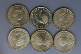 2021 - Australia - 2 Dollar Coins * 6 - Indigenous Military  - gVF / EF - Bulk