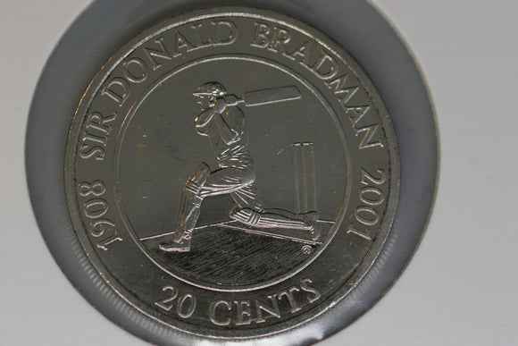 2001 - Australia 20 Cent Coin - Sir Donald Bradman - gEF