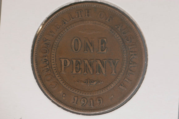 1919 - Australia Penny - One Dot - aF