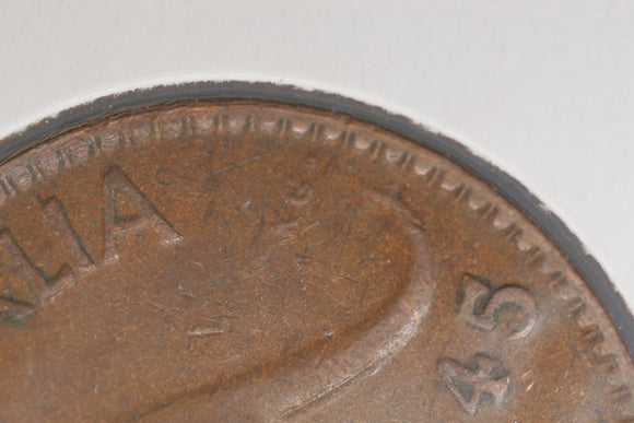 1945 - KG. - Australia Penny - Large Dot after KG - B50A (R6) - F