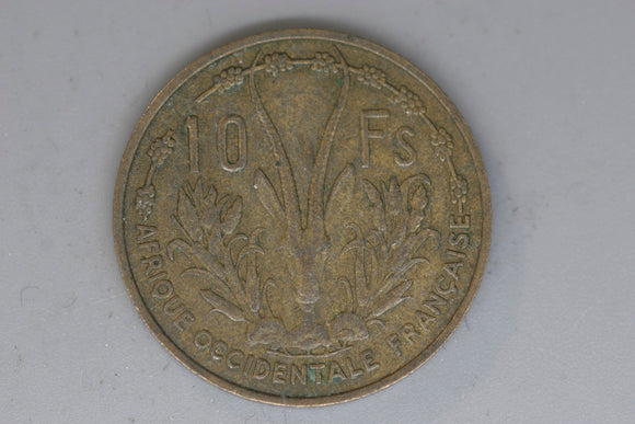 1955 - French West Africa - 10 Franc Coin - Republique Occidentale Francaise - F