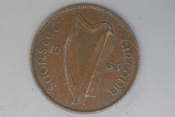 1933 - Ireland 1 Penny Coin - F