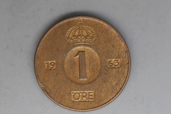 1963 - Sweden - 1 Ore Coin - EF