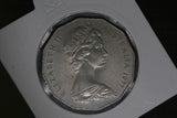 1977 Australian 50 Cent Coin - Silver Jubilee - aUNC