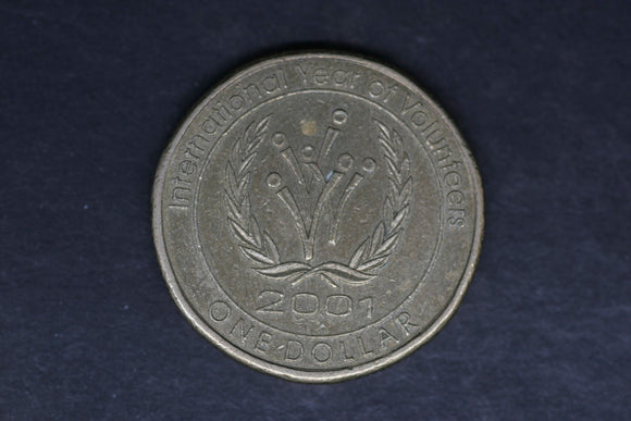 2001 - Australian 1 Dollar Coin - $1 - Year of Volunteers - aUNC