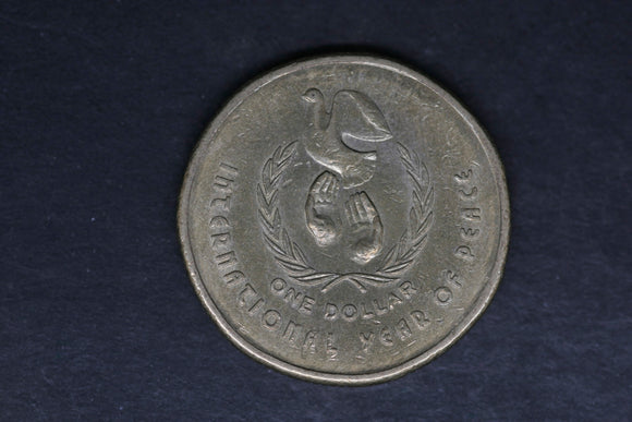 1986 - Australian 1 Dollar Coin - $1 - Year of Peace - EF