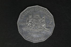 2001 - Australian 50 Cent Coin - Centenary of Federation - NSW - gEF