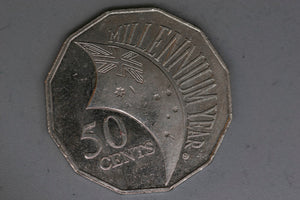 2000 - Australia 50 Cent Coin - Millennium Year - aUNC