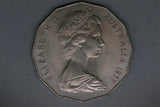 1977 - Australia 50 Cent Coin - Silver Jubilee - gEF