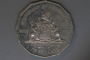 2001 - Australia 50 Cent Coin - Cent. of Fed - NT - gEF