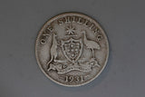 1931 - Australia Shilling - VG - .925 Silver