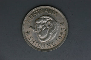 1963 - Australia Shilling - VF - 50% Silver