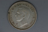 1943 - M - Australia Threepence - aF - Entire Obverse Legend Doubled